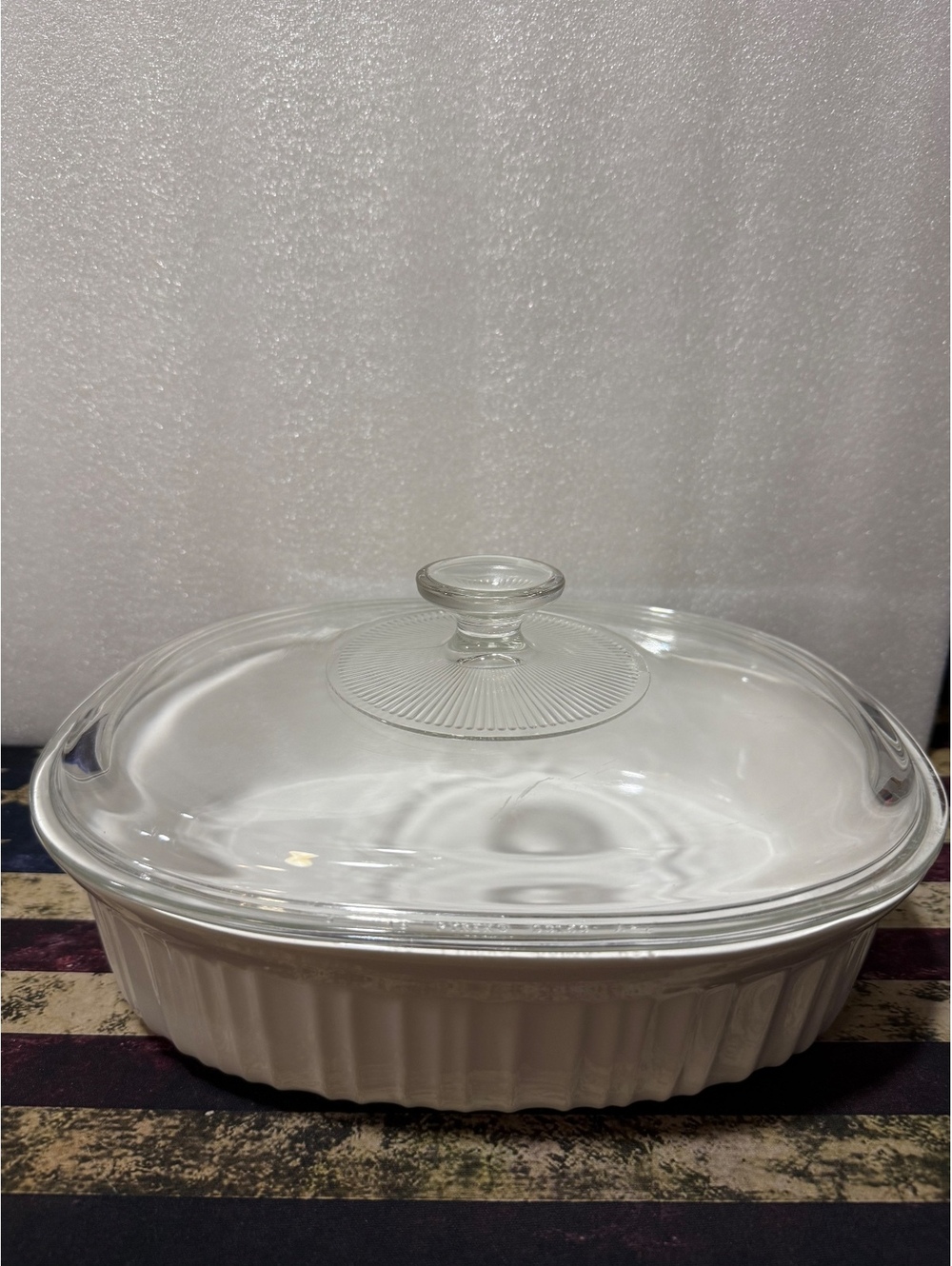 CorningWare French White 2.5 Qt Casserole Dish Vintage Pyrex Glass Lid
